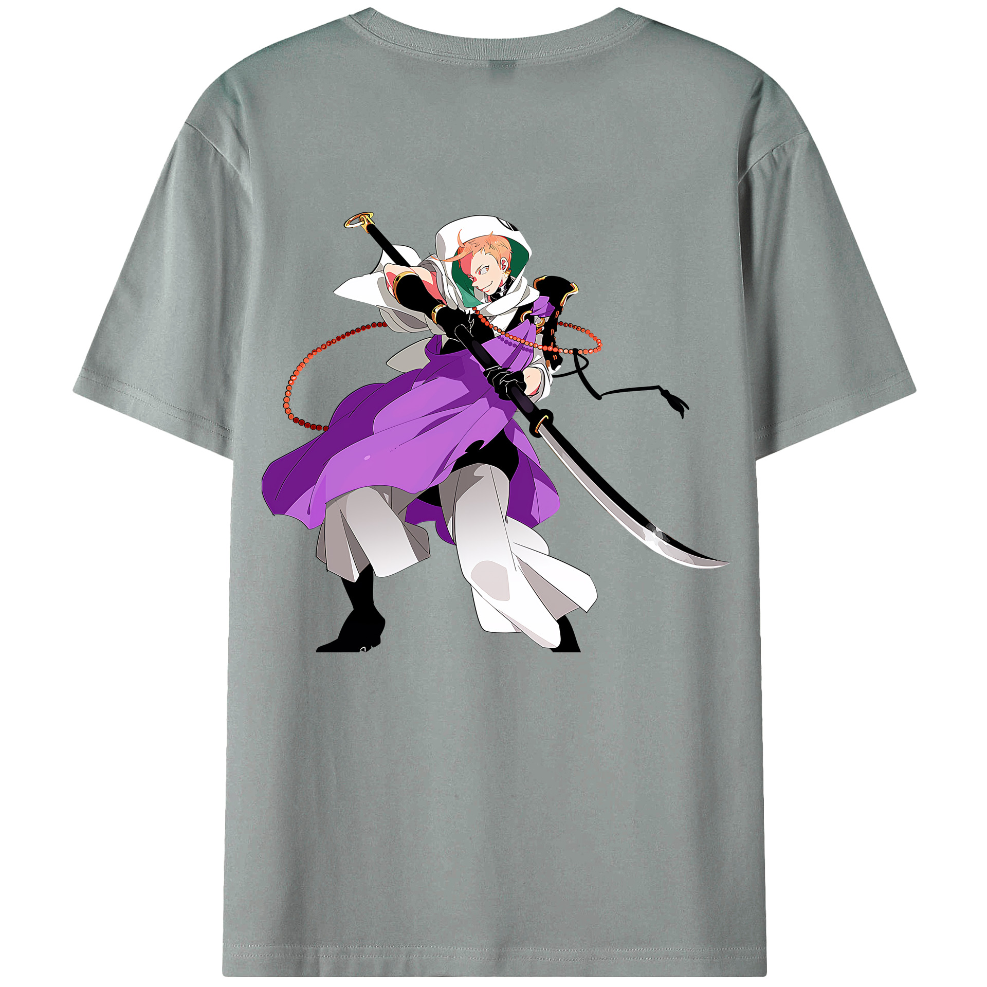（画像用） 刀剣乱舞 Touken Ranbu 綿100％ メンズ半袖Tシャツ（バックプリント） 通気性